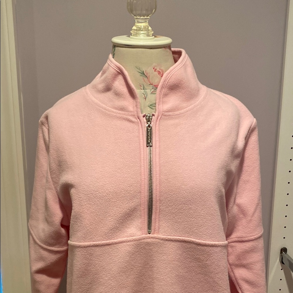 Pink Kids Quarter-Zip Fleece Pullover - Picture 2 of 8